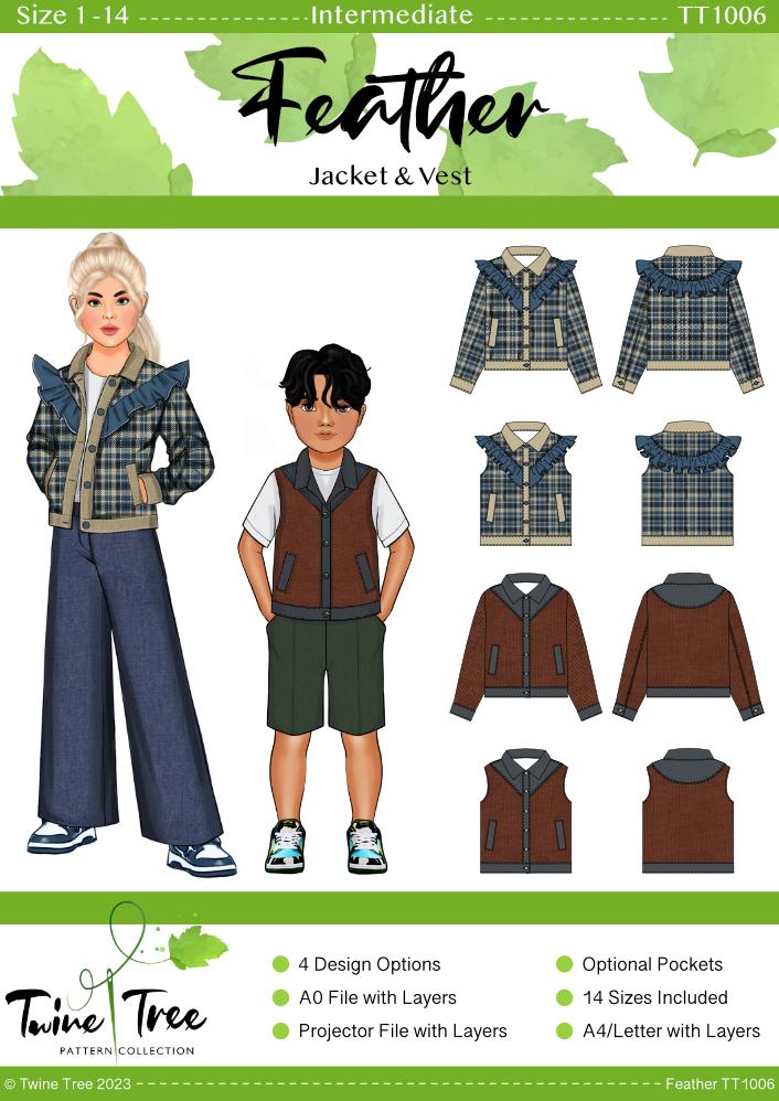 Feather - Kids Jacket and Vest Sewing Pattern